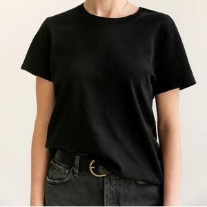 Foundationals The Most Perfect Tee 100% Cotton Crew T-Shirt Black Sz S